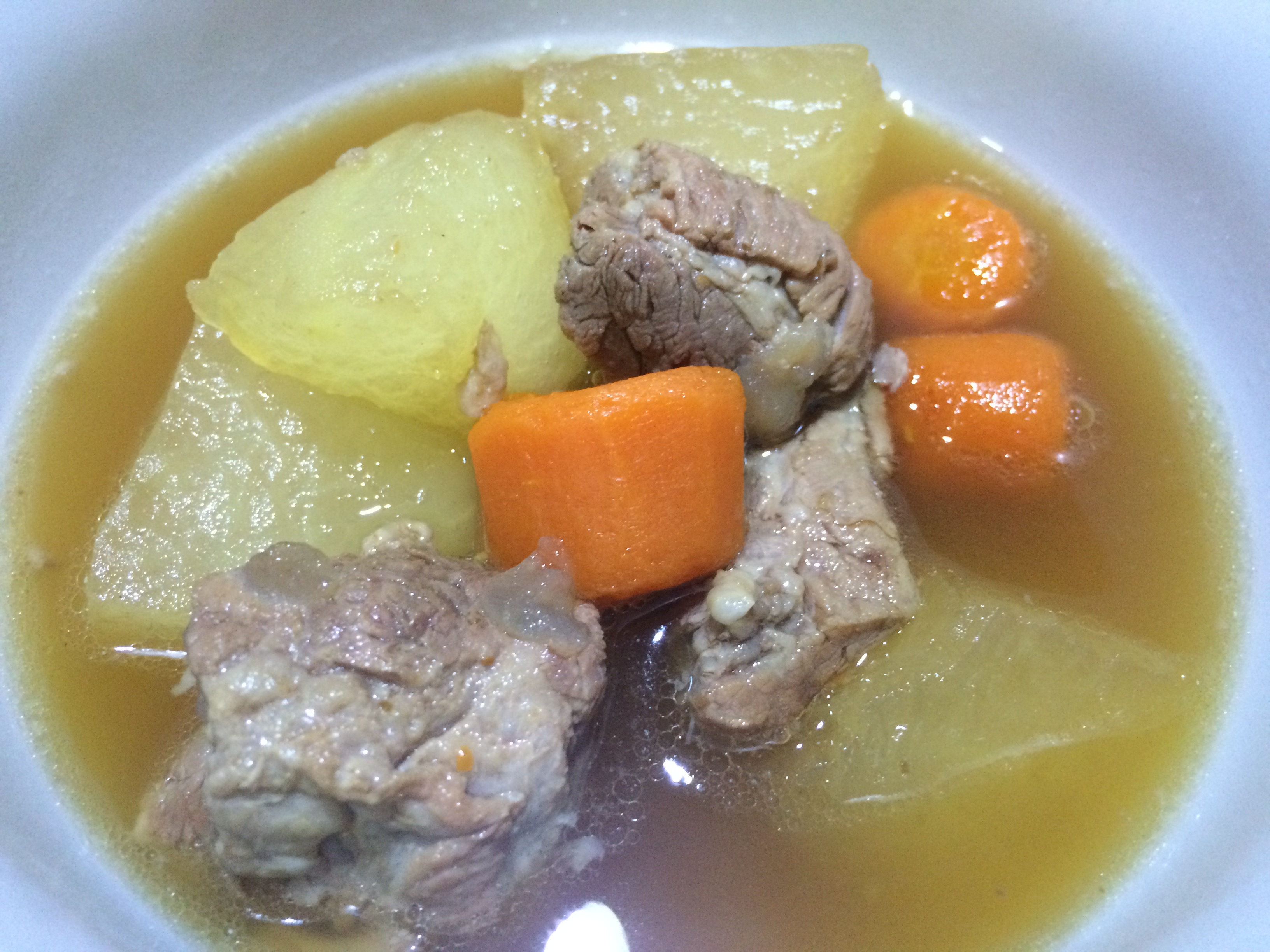 Winter Melon Soup with Pork Ribs and dried oysters